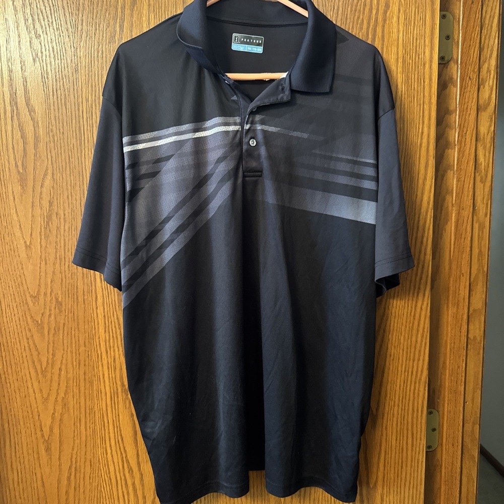 PGA Tour‎ Polo Shirt Men's XXL Black Golf